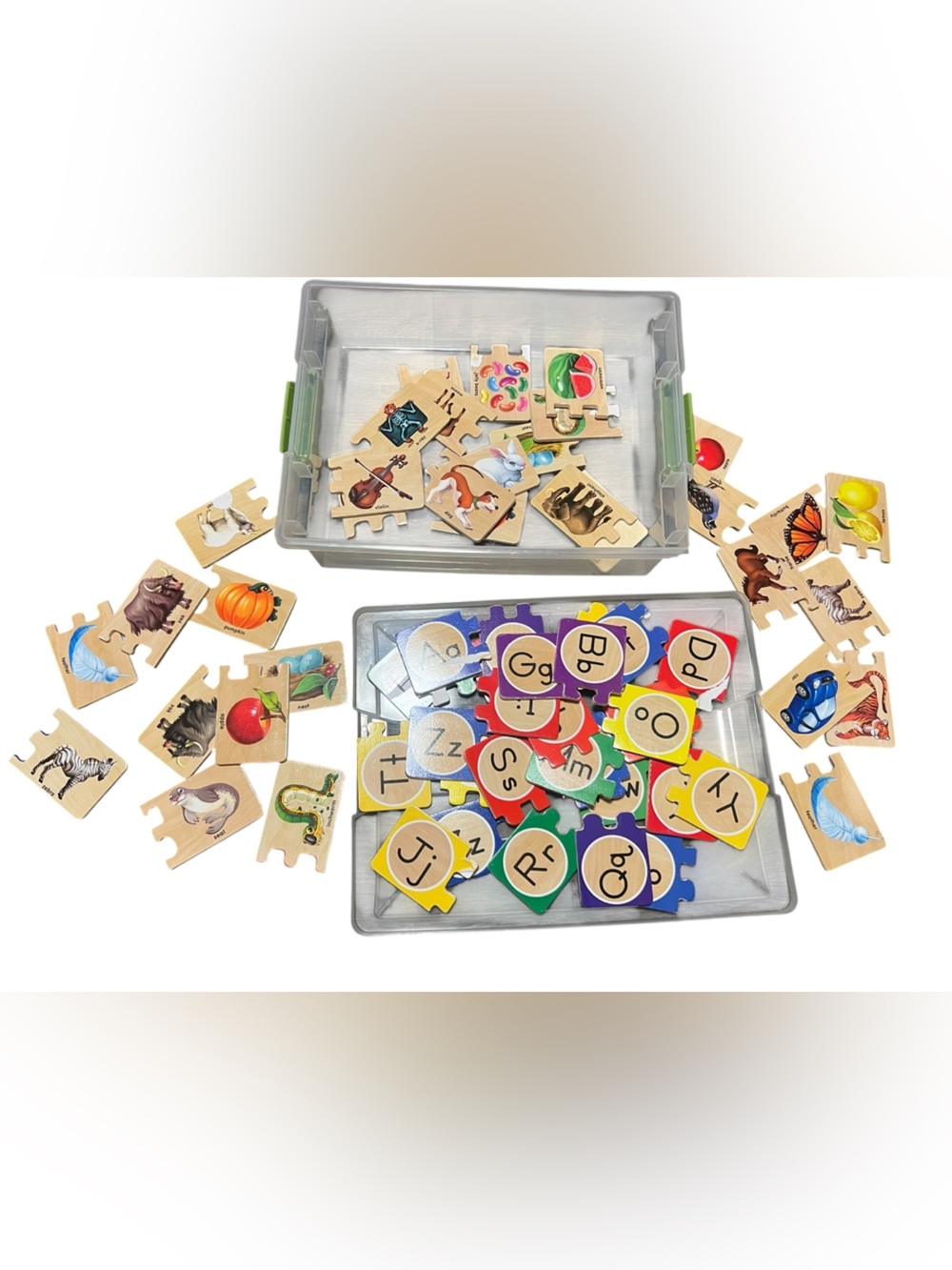 Melissa & Doug Wooden Alphabet & Letter Sound Puzzle Set
